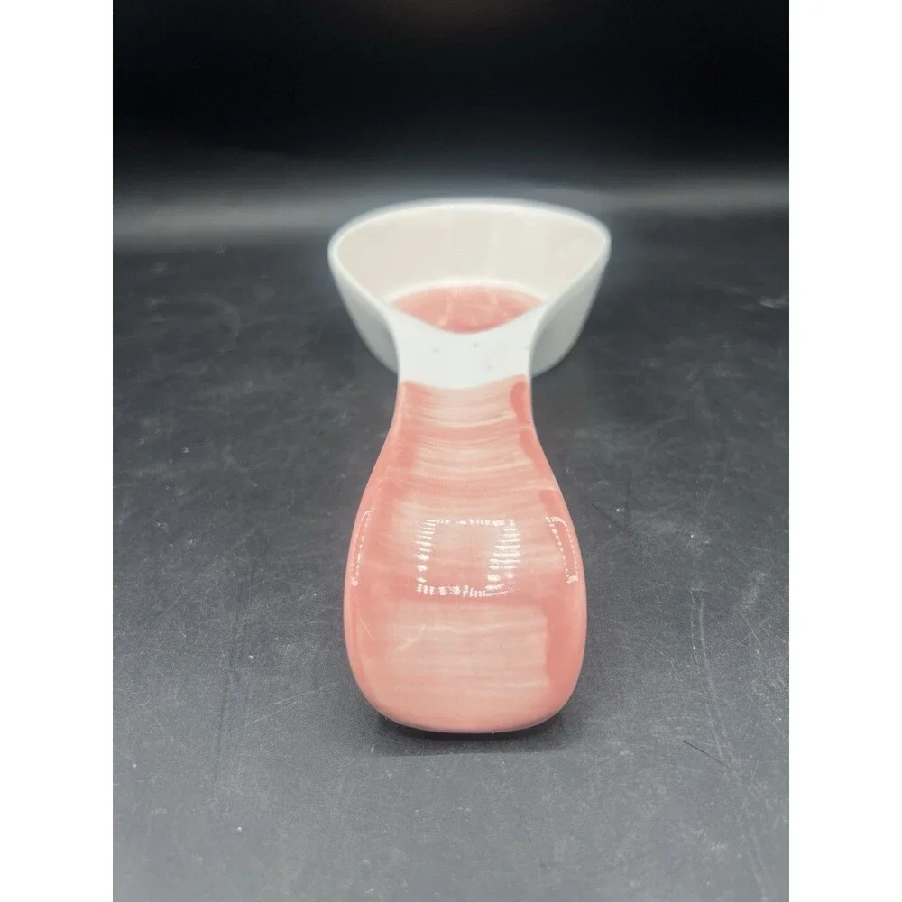 Boston Warehouse Gradient Pink Ceramic Spoon Rest Kitchen Utensil Holder 10”
